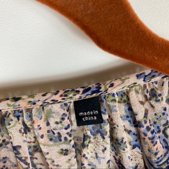 CAbi Siena Floral Sheer Boho Peasant Blouse 5028 - Picture 8 of 12